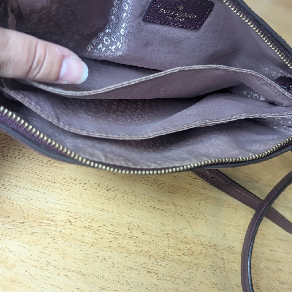 Kate Spade Dark Berry/Maroon Leather Crossbody Bag - Picture 4 of 4